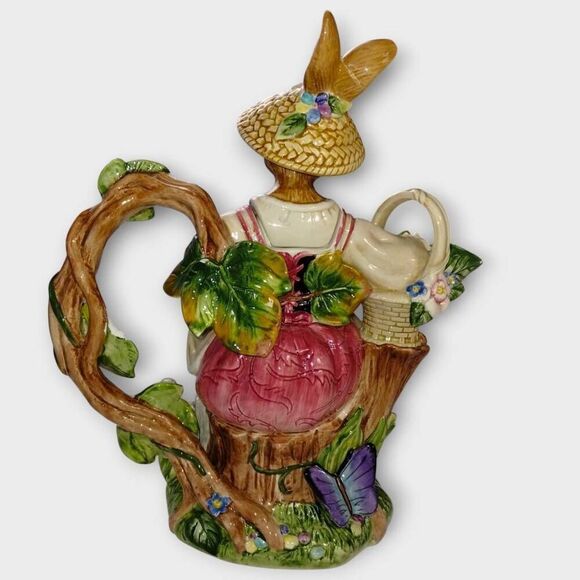 Fitz & Floyd Rabbit Tea Pot Old World Vintage Easter Spring Ceramic Classic - Picture 3 of 9